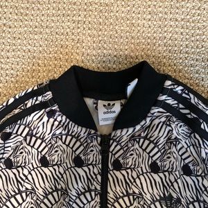 Adidas Zip Up Zebra Print Jacket